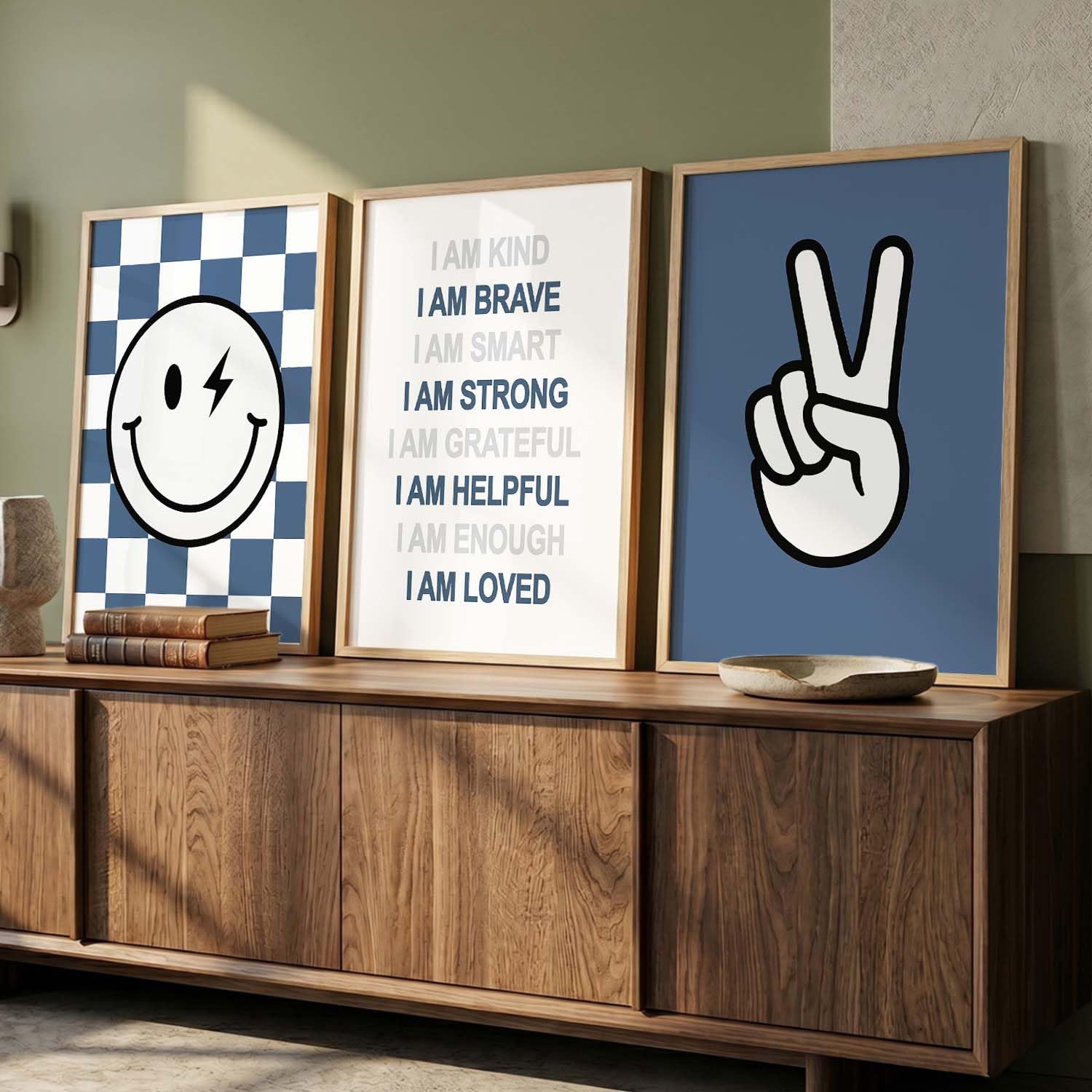Motivational Wall Art Set - 3 Framed Posters -16
