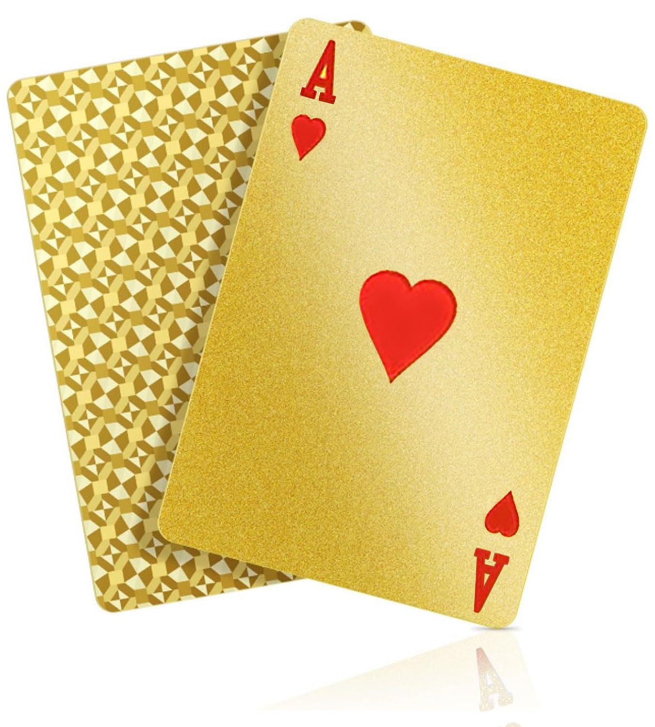 Hifireelf Plastic Playing Cards, Waterproof Poker Deck, Gold Diamond Design Casino-Style Deck of Cards with HD Diamond Design