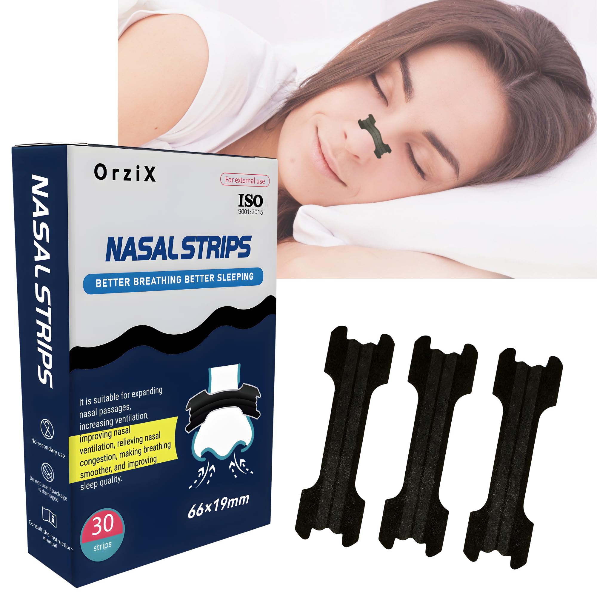 100 Cerotti Nasali Extra Forti - Strisce Nasali Antirussare - Traspiranti 19x66mm