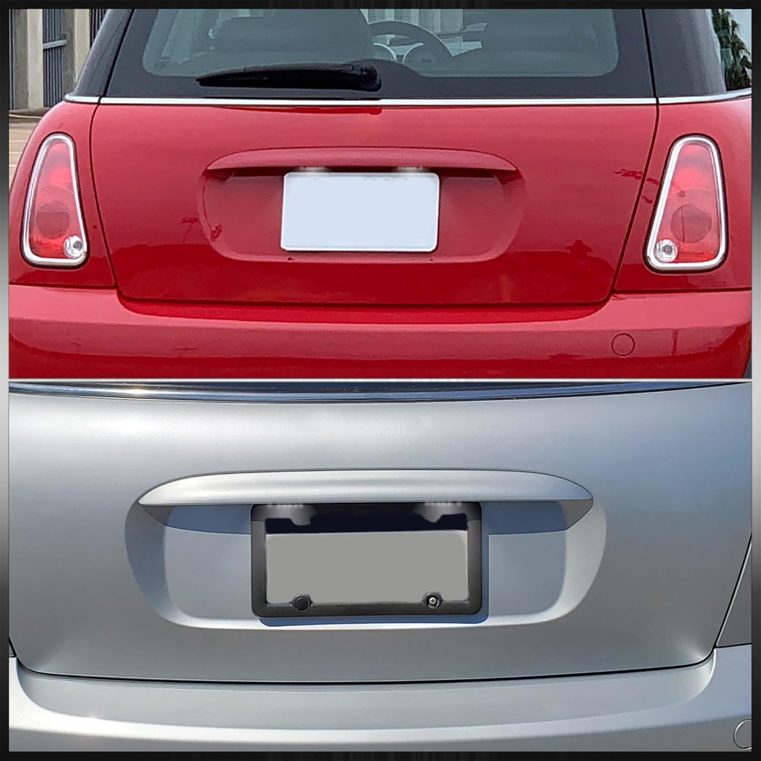 AJP Distributors 2PCS Rear Bumper White SMD LED License Plate Lights Lamps Assembly Pair Compatible/Replacement For Mini Cooper S R50 R53 Hatchback R52 Convertible 2002 2003 2004 2005 2006 2007 2008