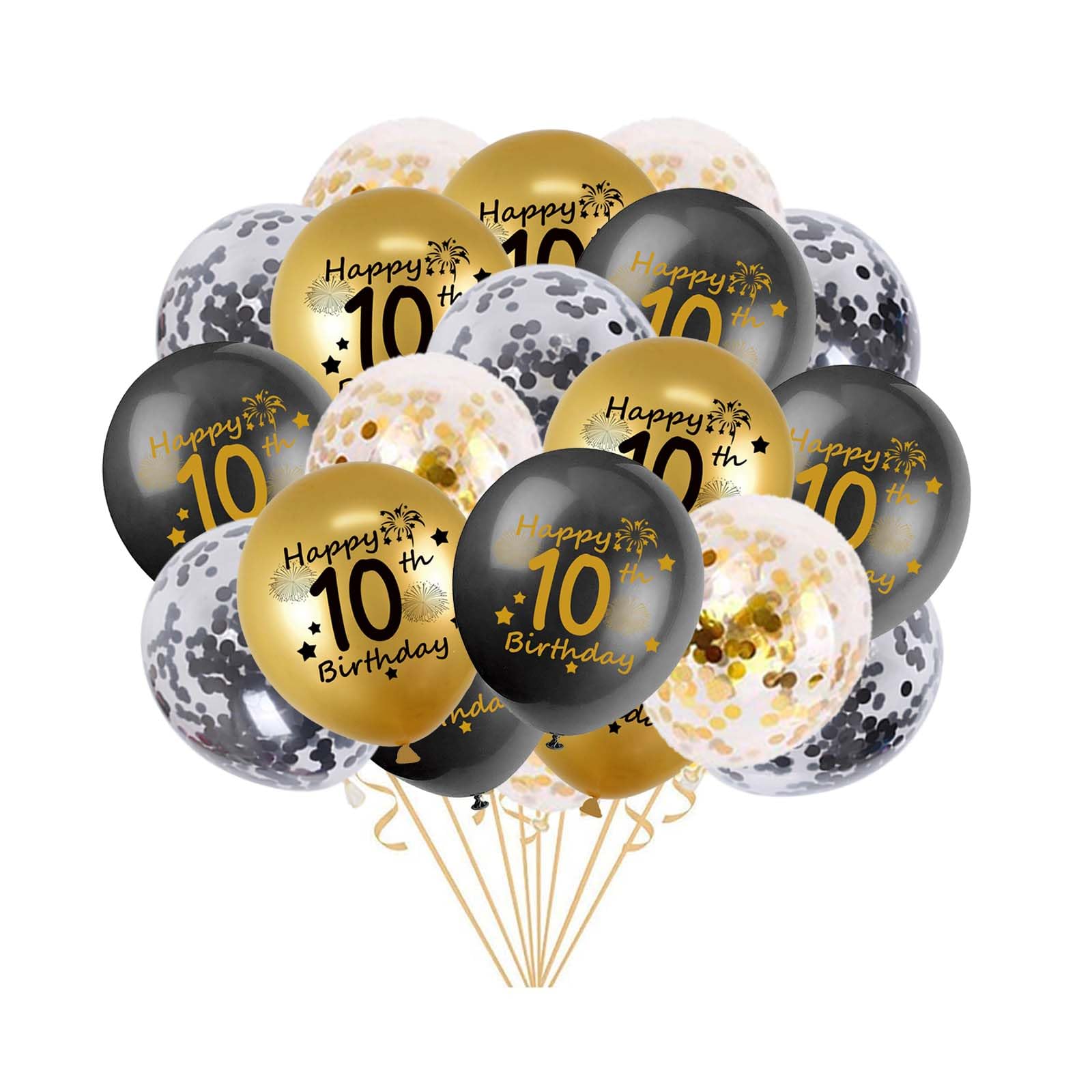 Ballons Avec Lettres « Happy Anniversary » Et Chiffre 10 Avec 2 Ballons