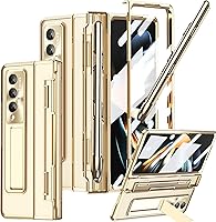 Vista 9 de Funda transparente para Samsung Galaxy Z Fold 5 con S Pen y soporte para bolígrafo, diseño de una sola pieza Z Fold 5, funda para teléfono