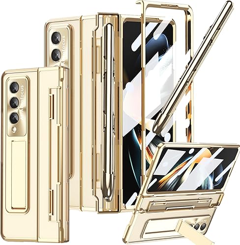 Miniatura 9 de Funda transparente para Samsung Galaxy Z Fold 5 con S Pen y soporte para bolígrafo, diseño de una sola pieza Z Fold 5, funda para teléfono