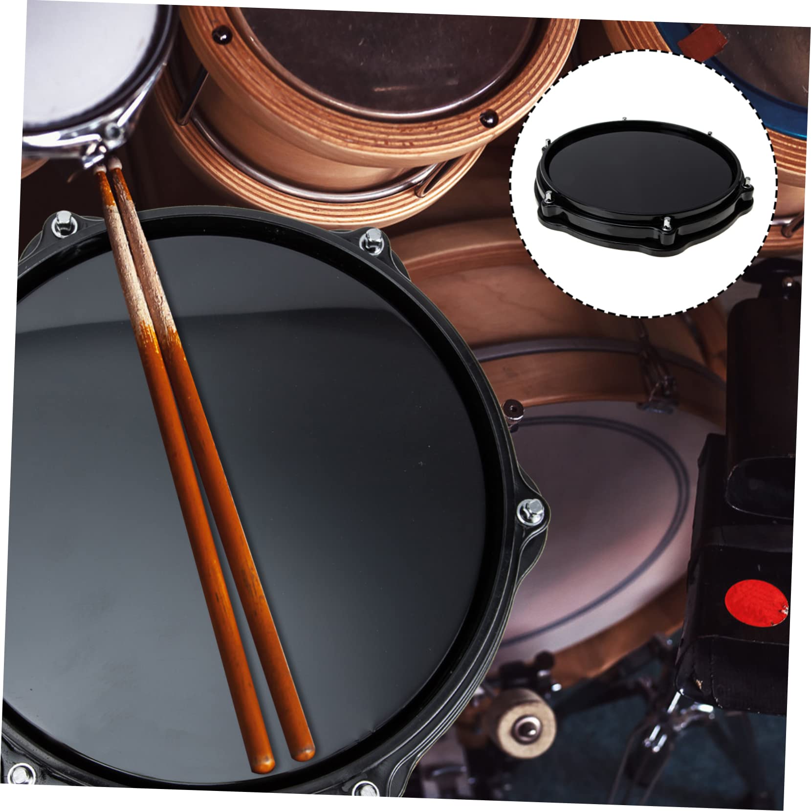 10 Zoll Gummi Eva Schlagzeug Übungspad Satz für Drummer Schwarz | Trommelset, Zuhause und Beim Üben, Praktisches Zubehör mit Volumenreduktion