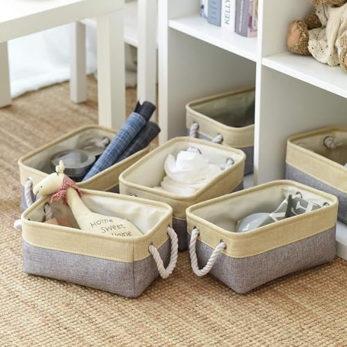 Miniatura 2 de TheWarmHome Cestas de almacenamiento para organizar 11.8 x 7.8 x 5.2 pulgadas, paquete de 6 cubos de almacenamiento pequeños para estantes,