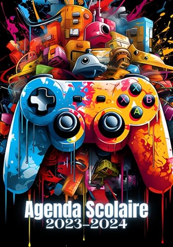 Agenda Scolaire 2023 2024: Organisateur et Planificateur Journalier avec Heure | 1 Jour Par Page | Étudiants - Collège - Lycée - Primaire | Format A5 | Thème: Gamer.