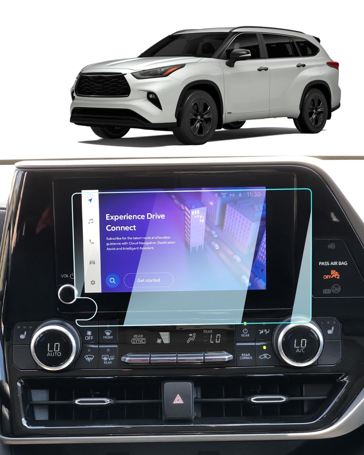 2023-2025 2026 Highlander Screen Protector For Toyota Highlander (L/LE/XLE/XSE)/Highlander Hybrid 8" Touchscreen, 2025 2026 Highlander/Highlander