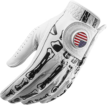 Golf Gloves Men All Premium Cabretta Leather 1 Pack with 2 Ball Marker, Mens Golf Glove Right Handed Golfer Left Hand All Weather Grip, Fit Size Small Medium ML Large XL