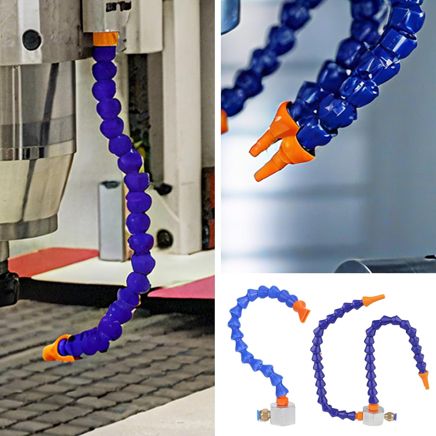 Cutting tool coolant system with flexible cooling tube adjustable hose and efficient water or oil flow designed for cnc machining centers and high speed cutting applications 19.5 in Round-beak