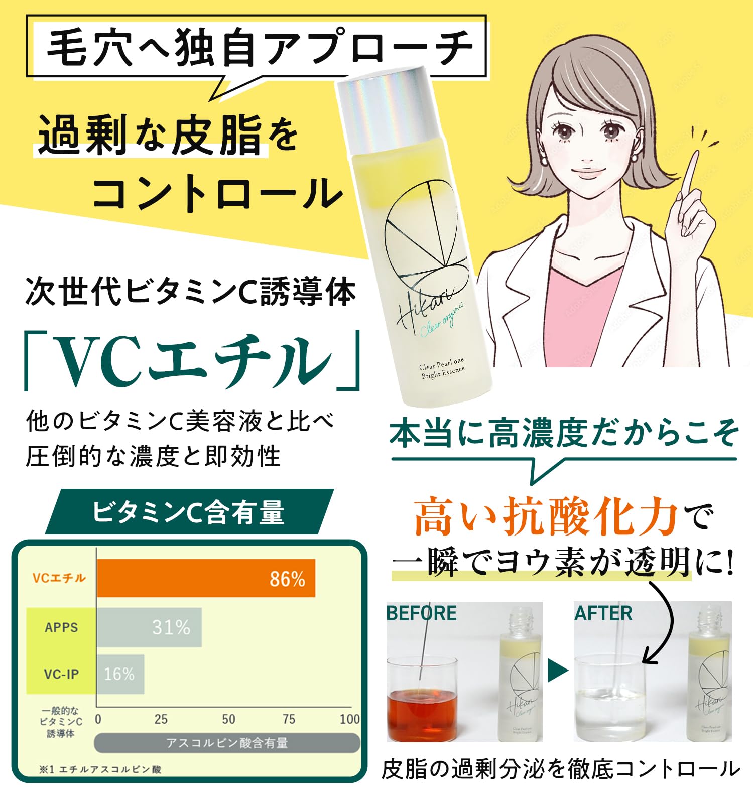 Amazon.co.jp: 【公式】HIKARI CLEAR オーガニック 完結美容液 クリア