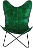 BBE Handmade Leather Butterfly Chair Iron Frame Stand Lounge Chair Comfortable Recliner Hand-Stitching Living Room Chairs Patio-Decorative Chairs