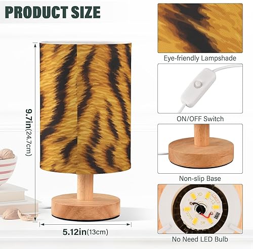Miniatura 3 de FRODOTGV Night Lights Bedroom Table Lamps Electric Abstract Tigers Fur Texture Yellow Night Lights for Adults USB Lamps Patio Porch Farm Reading Lamp
