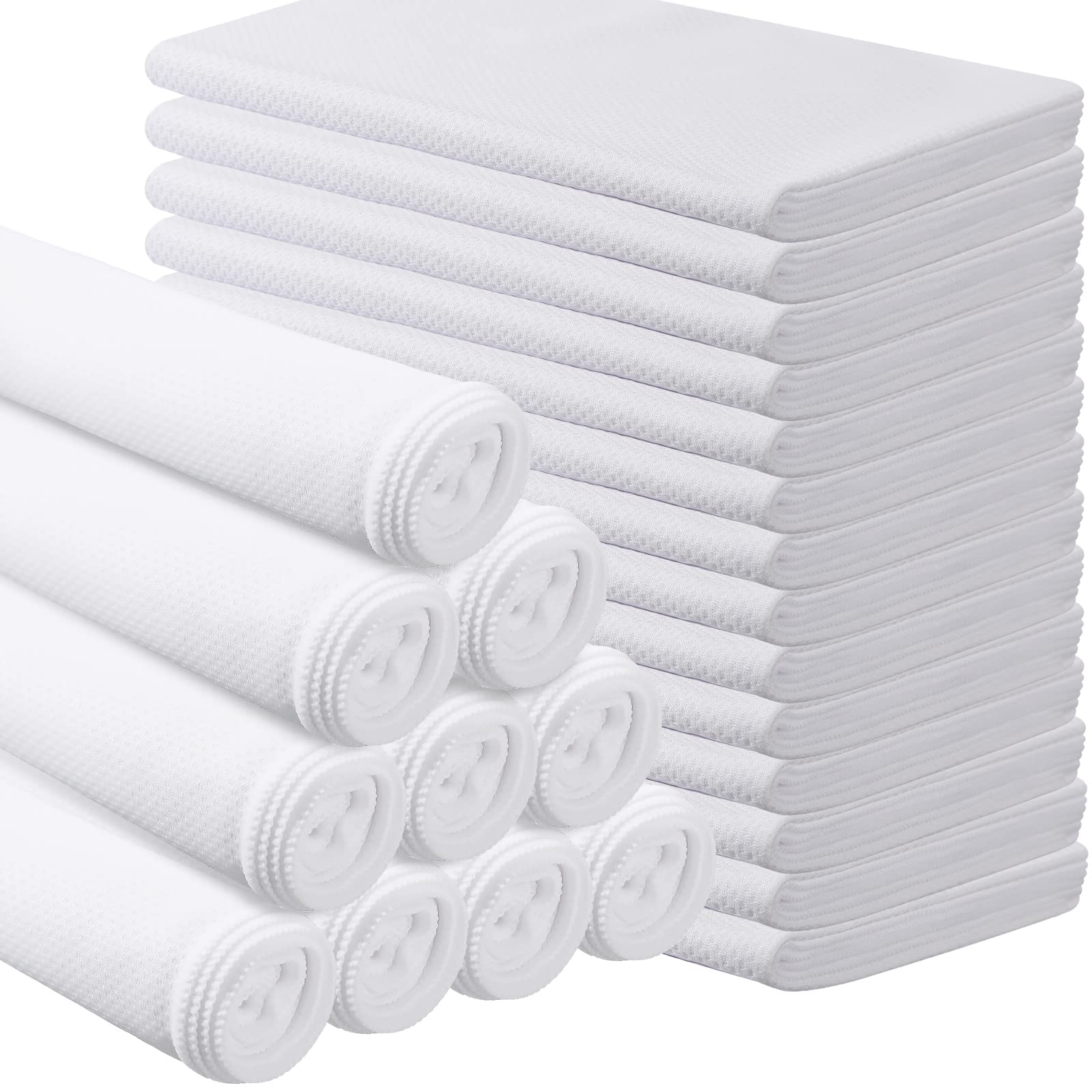 Sublimation Cooling Towels 40 x 12 Inch White Cooling Towels Bulk Microfiber Polyester Blank Ice Towels Breathable Chilly Towel for Face Neck Running Gym Golf Yoga Many Activities (24 Pieces)