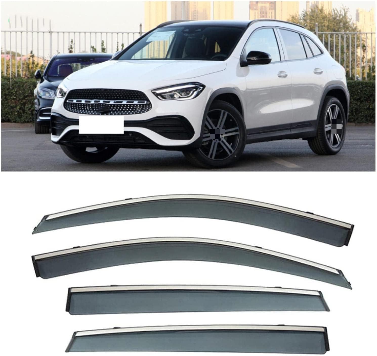 WeiYH Wind Deflectors for Benz GLA 2020-2021, Keep Your Car Ventilated in Rain Car Rain Guard Shield Stick-on Fitment Weathershields