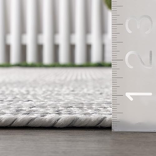 Miniatura 2 de nuLOOM Wynn - Alfombra de pasillo trenzada para interiores y exteriores, 2pies 6pulgadas x 16pies, marfil