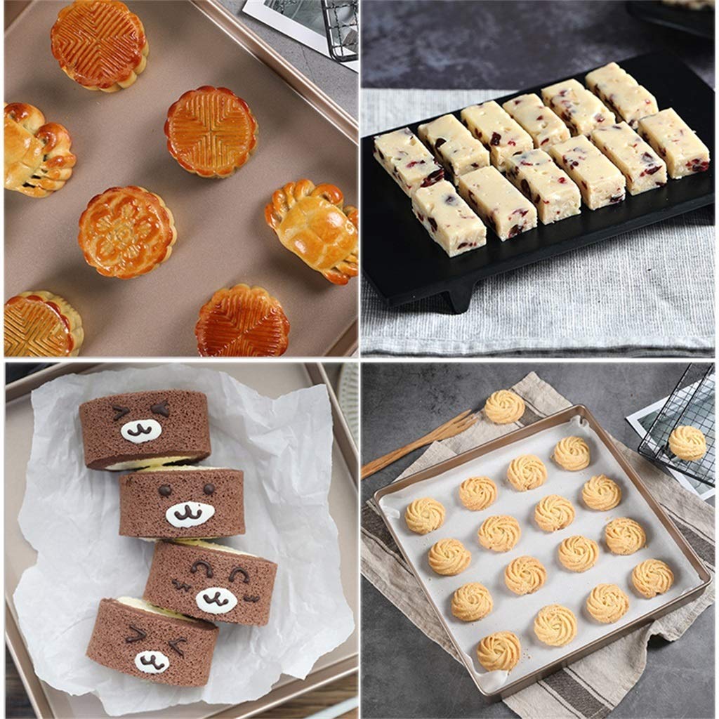 ZHANGXIAO Bandejas para Horno, Acero Carbono Horno Rollo De Pastel Mollete Rectángulo Un Pan Galletas Plato De Hornear No Pegajoso (tamaño : 50×30.5×3.5cm)
