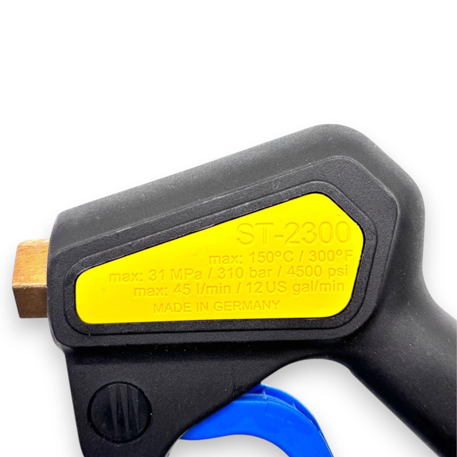 M&M Smartek Pistola de alta presión ST-2300 – Entrada 3/8" IG, salida 1/4" IG – Máx. 310 bar / 4500 psi – Hasta 150 °C – 45 l/min – Accesorios profesionales para limpieza a presión