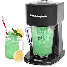 Nostalgia Retro 40-Ounce Frozen Beverage Station - Slushie Machine and Ice Shaver with Automatic Mixing for Soda, Cocktails and Margaritas - Easy &amp; Safe Use - Black