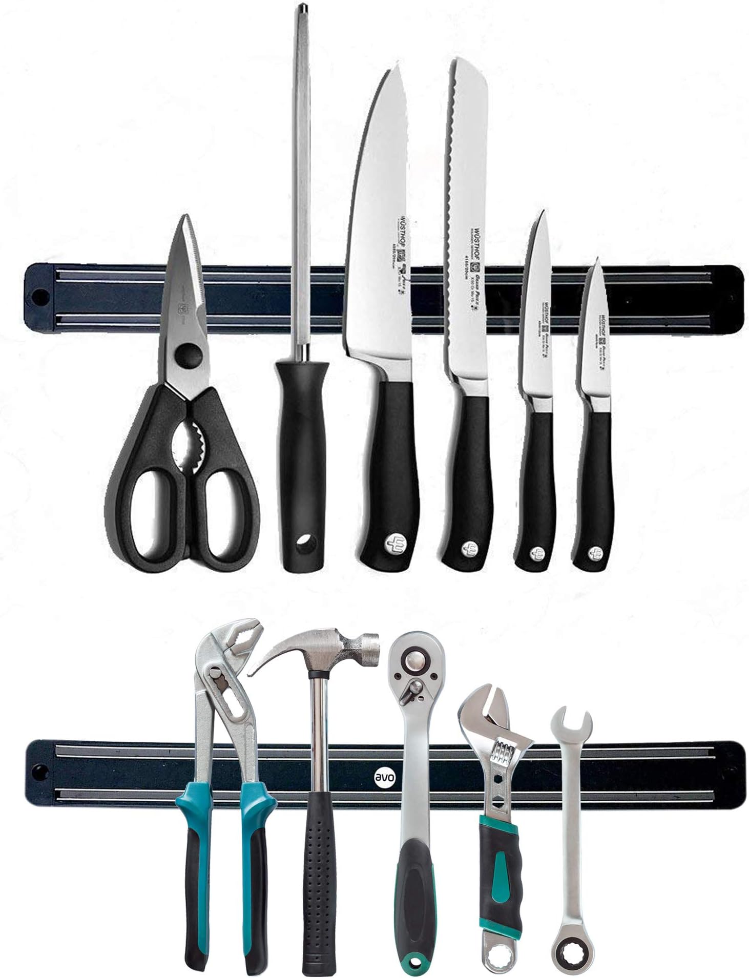 Kitchavo Magnetic Knife Strip Set Of 2 13 Inch Magnetic Knife Holder Tool Rack Storage Display Organizer Multipurpose Kitchen Bar Easy Install
