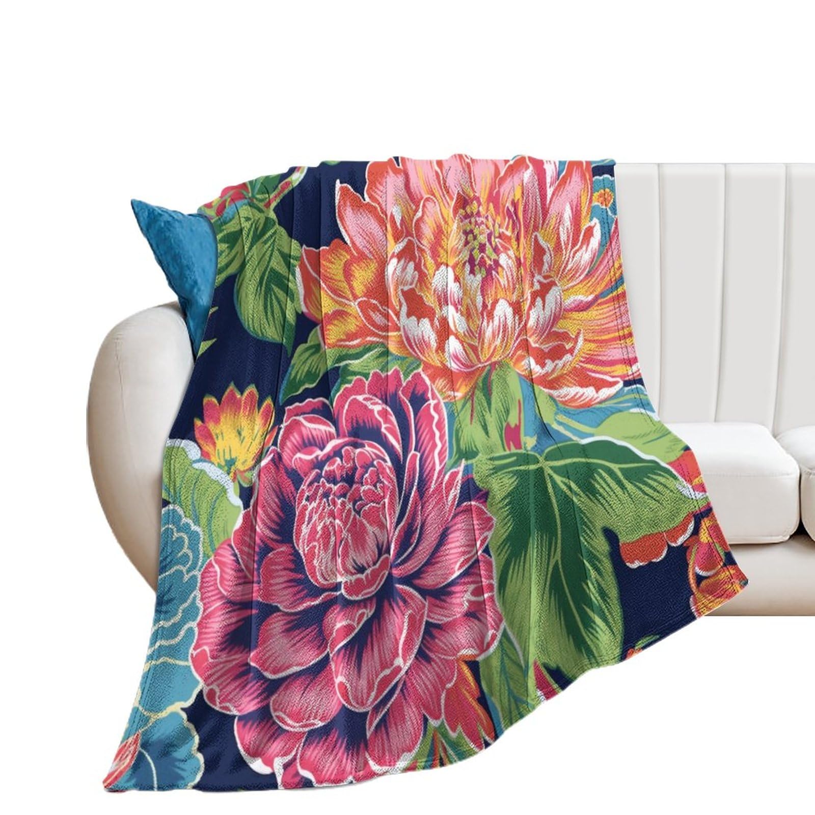Dreamer Coperta In Pile Di Flanella Botanica, Morbida E Leggera, Motivo Fiori Tropicali, 152x203 Cm, Per Divano E Letto Matrimoniale