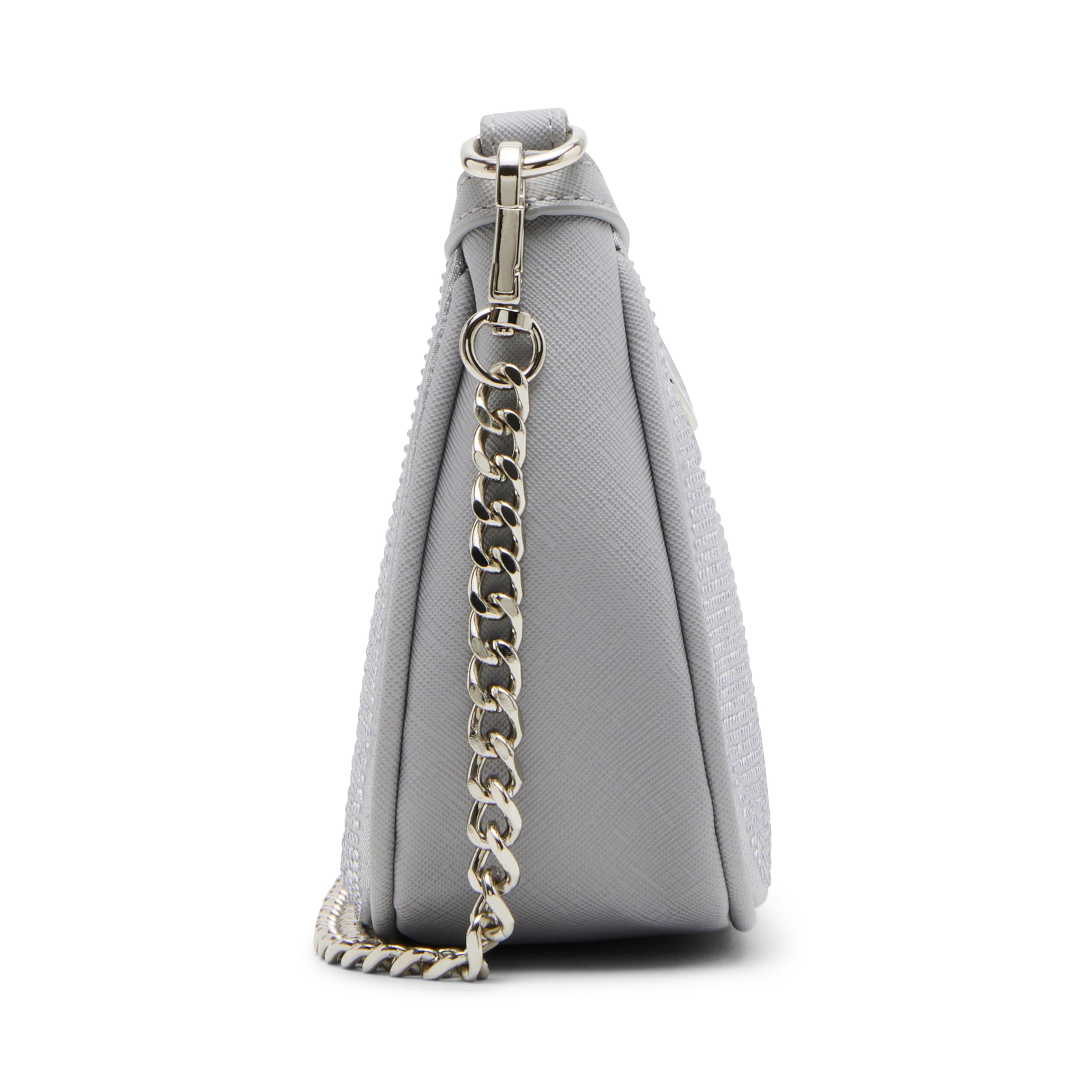Steve Madden Rhinestone Crossbody, Vickieg Bandolera con Diamantes de imitación para Mujer, Silver, Talla de un Talla