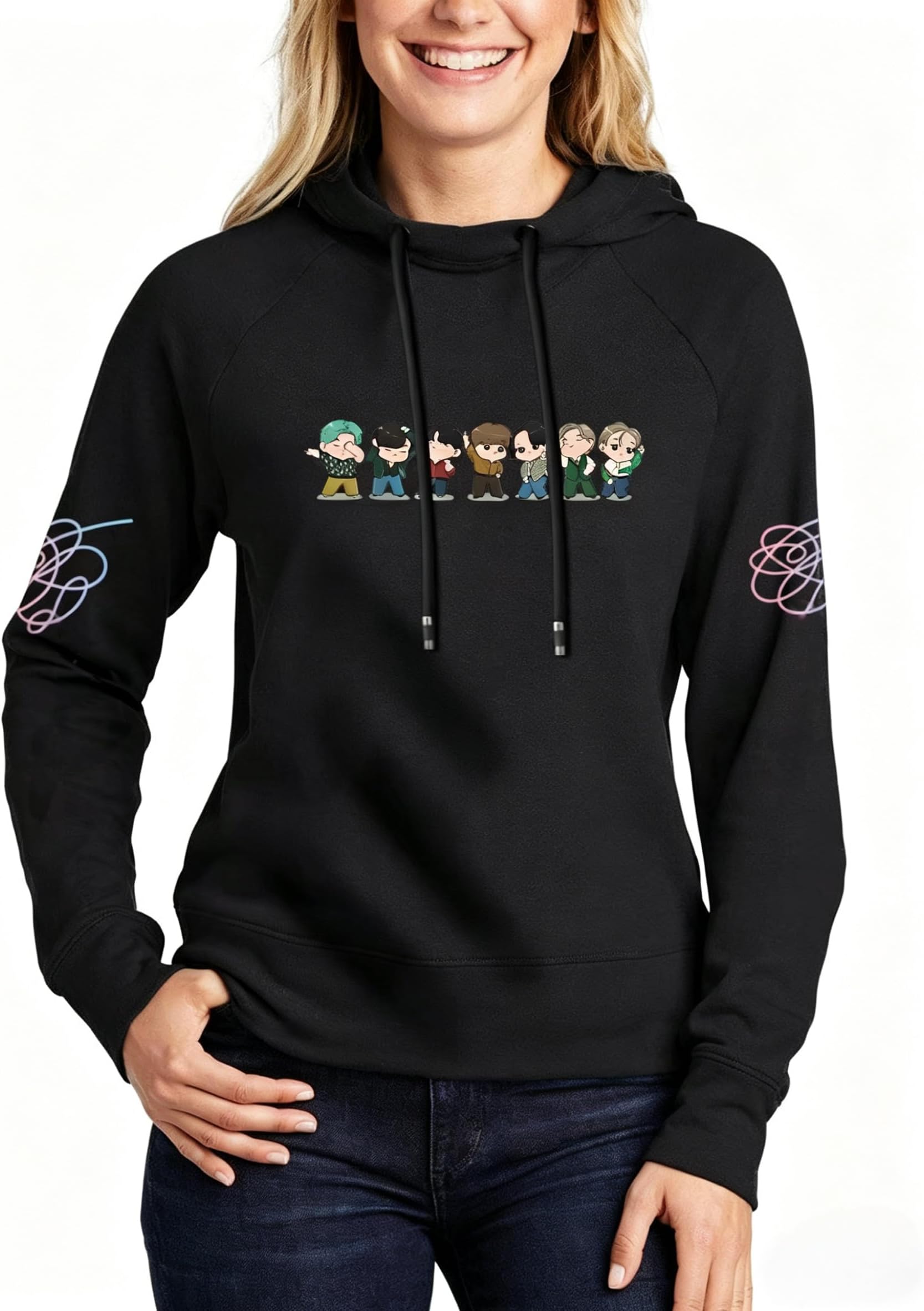 Bangtan Boys Hoodie Love Yourself Sweatshirt K-Pop Jungkook Suga V RM Lightweight Long Sleeve Pullover Sweater Coat