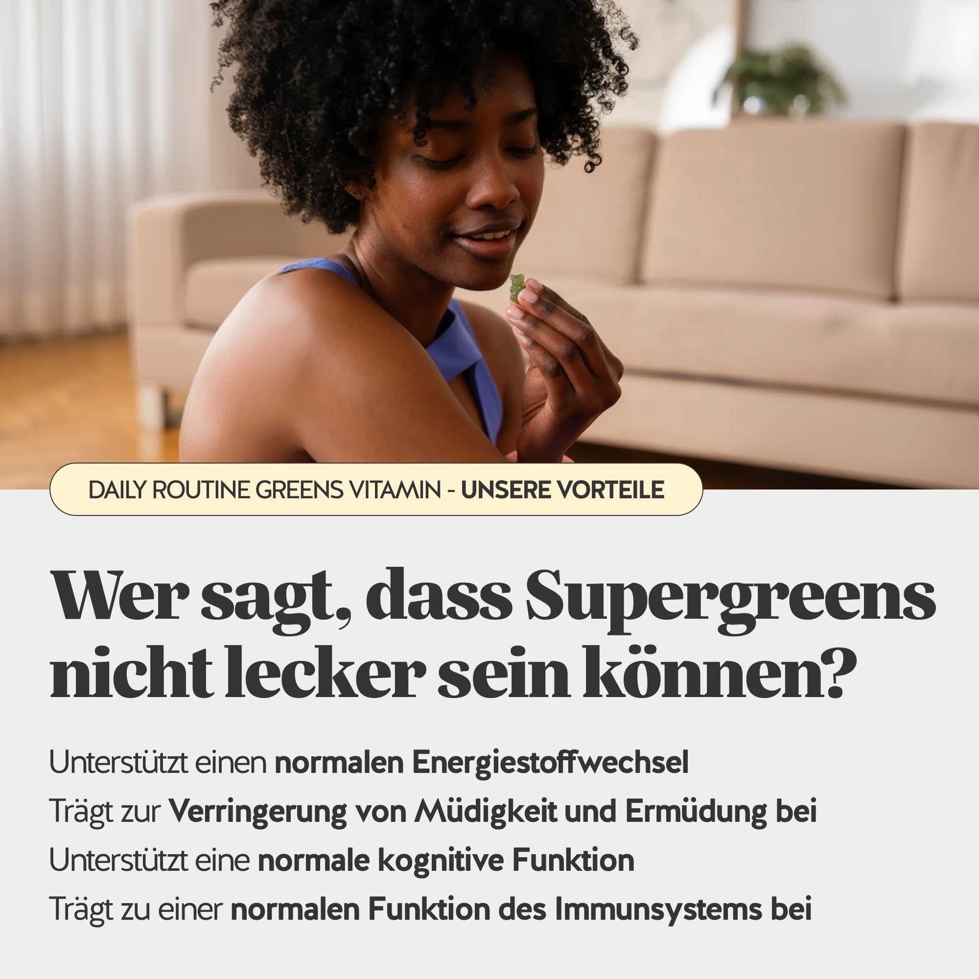 Bears with Benefits - Gummibärchen Moringa - Immunsystem - 90 Stück | Daily Routine Greens Vitamin - Moringa, Zink, Eisen, Vitaminen C, B12 - Vorrat Für 3 monate - Ohne Zuckerzusatz, Vegan