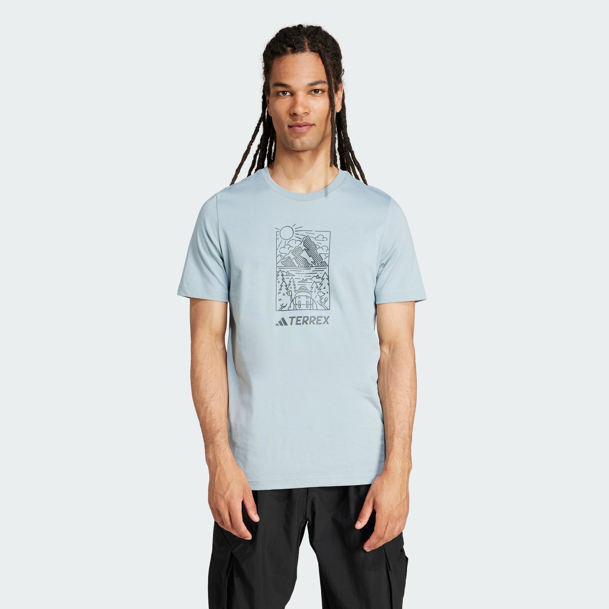 adidas Men's Terrex Graphic T-Shirt, Magic Grey Met, S