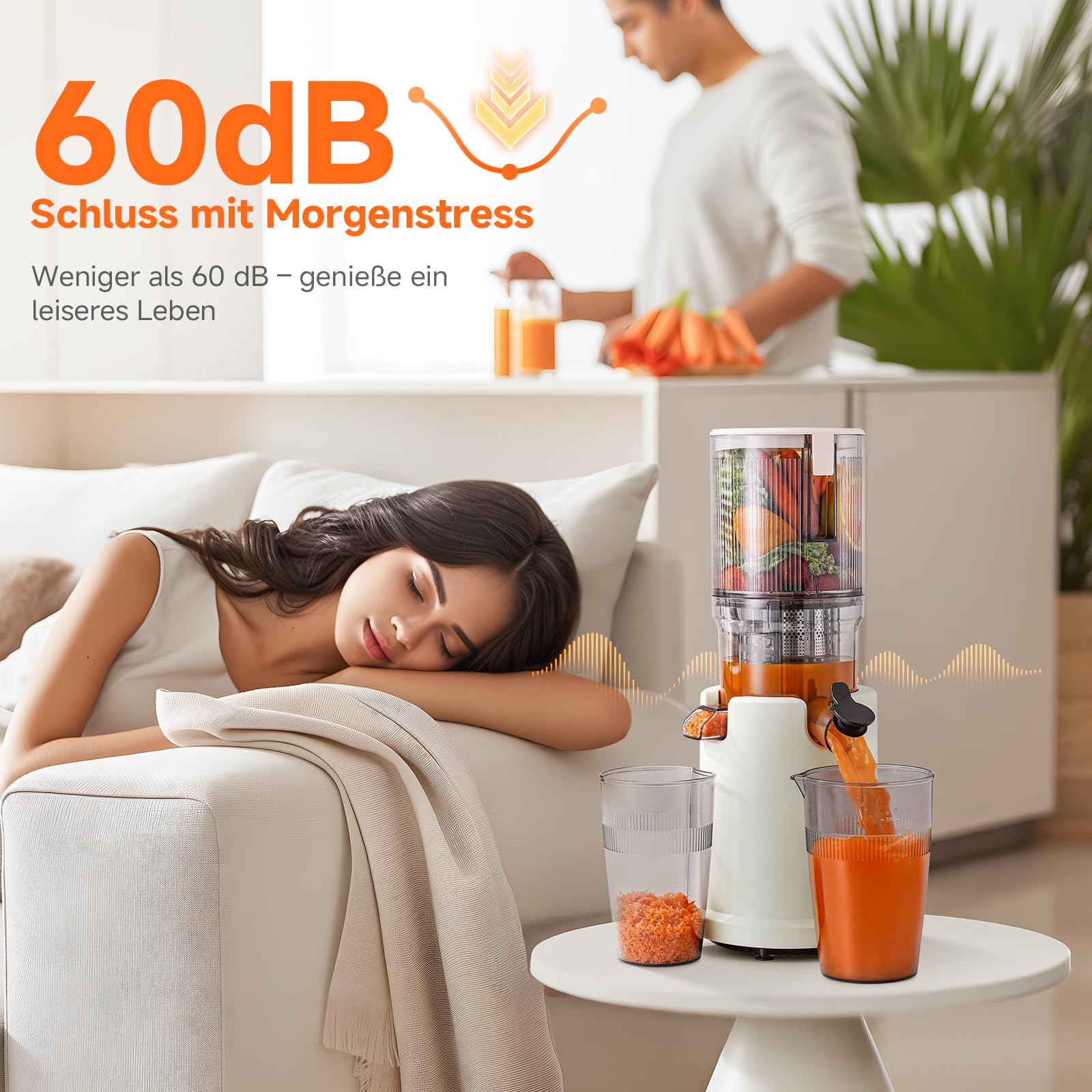 AOBOSI Slow Juicer mit 135 mm großer Einfüllöffnung, 200 W Kaltpress Entsafter mit Rückwärtslauf & Dreifachfilter, BPA-frei & leise, ideal für frischen Saft aus Obst und Gemüse