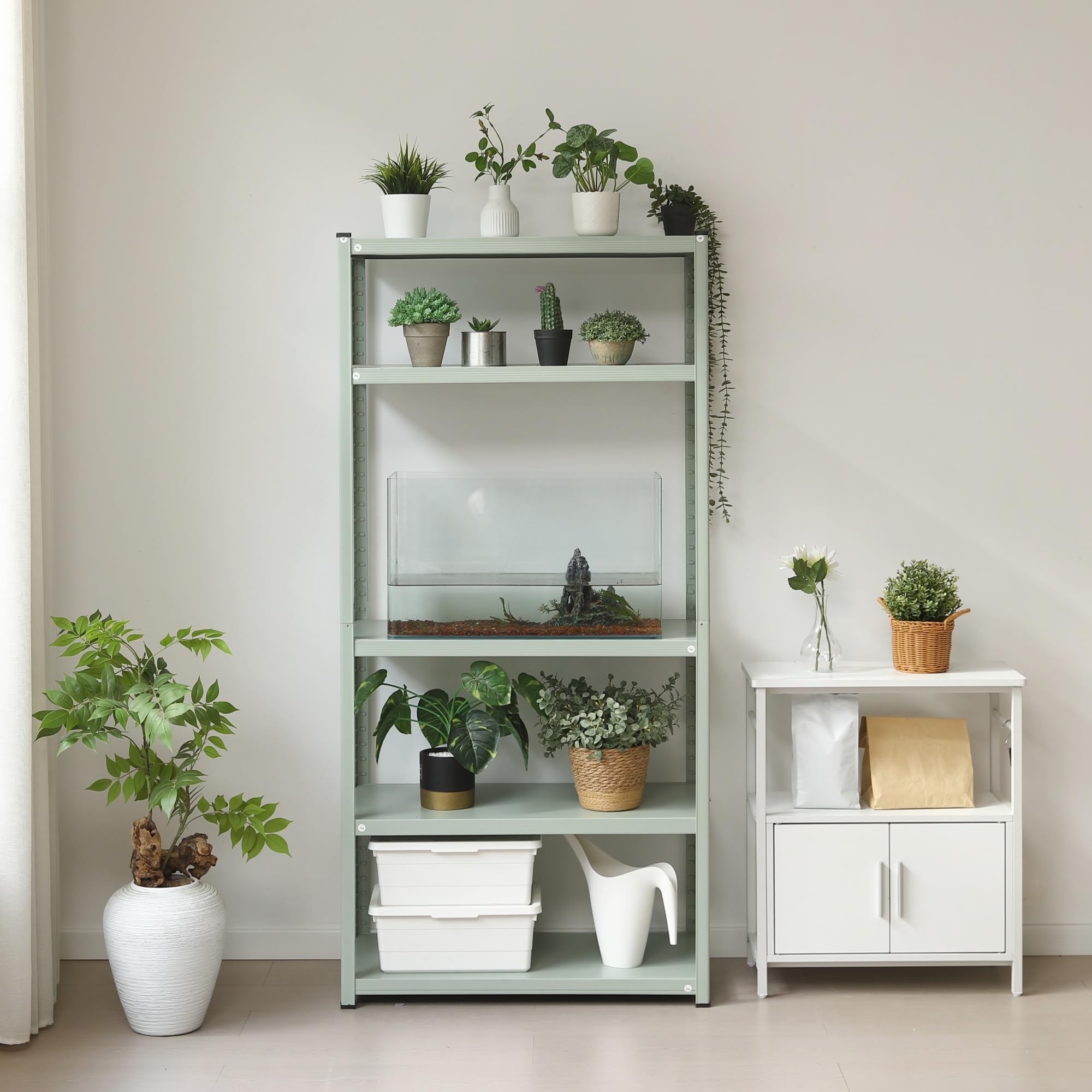Amazon｜スチールラック 幅80cm 耐荷重400kg 5段 可動棚 分割可能 奥行
