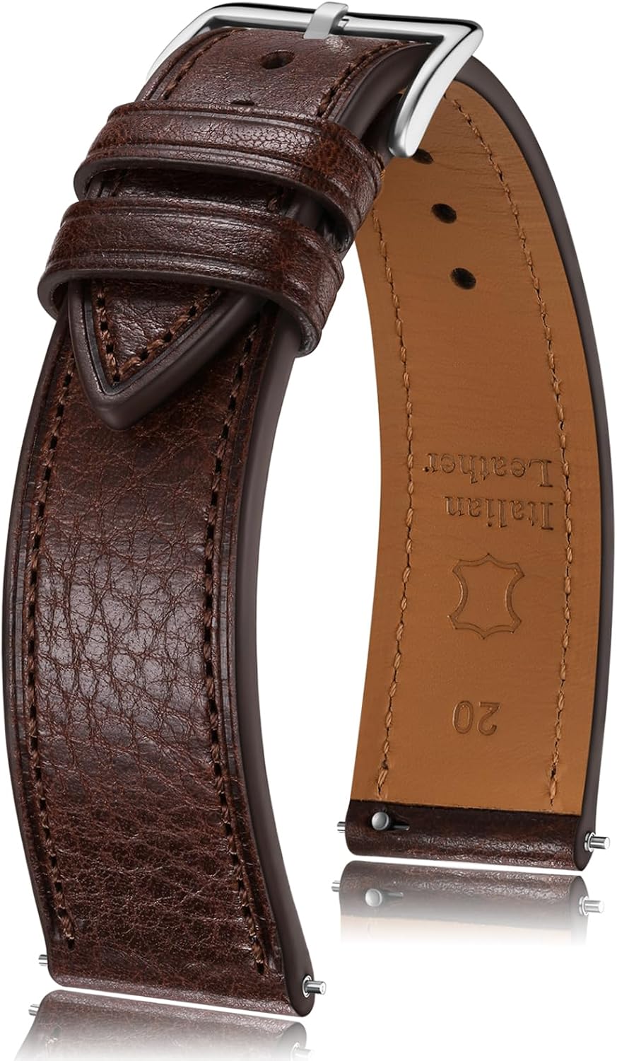 Getalia Italian leather Watch Band Tuscany Natural Vegetable-Tanned Full Grain Genuine Leather,18mm 19mm 20mm 21mm 22mm Quick Release Replacement Watch Straps for Men and Women Thin and Soft