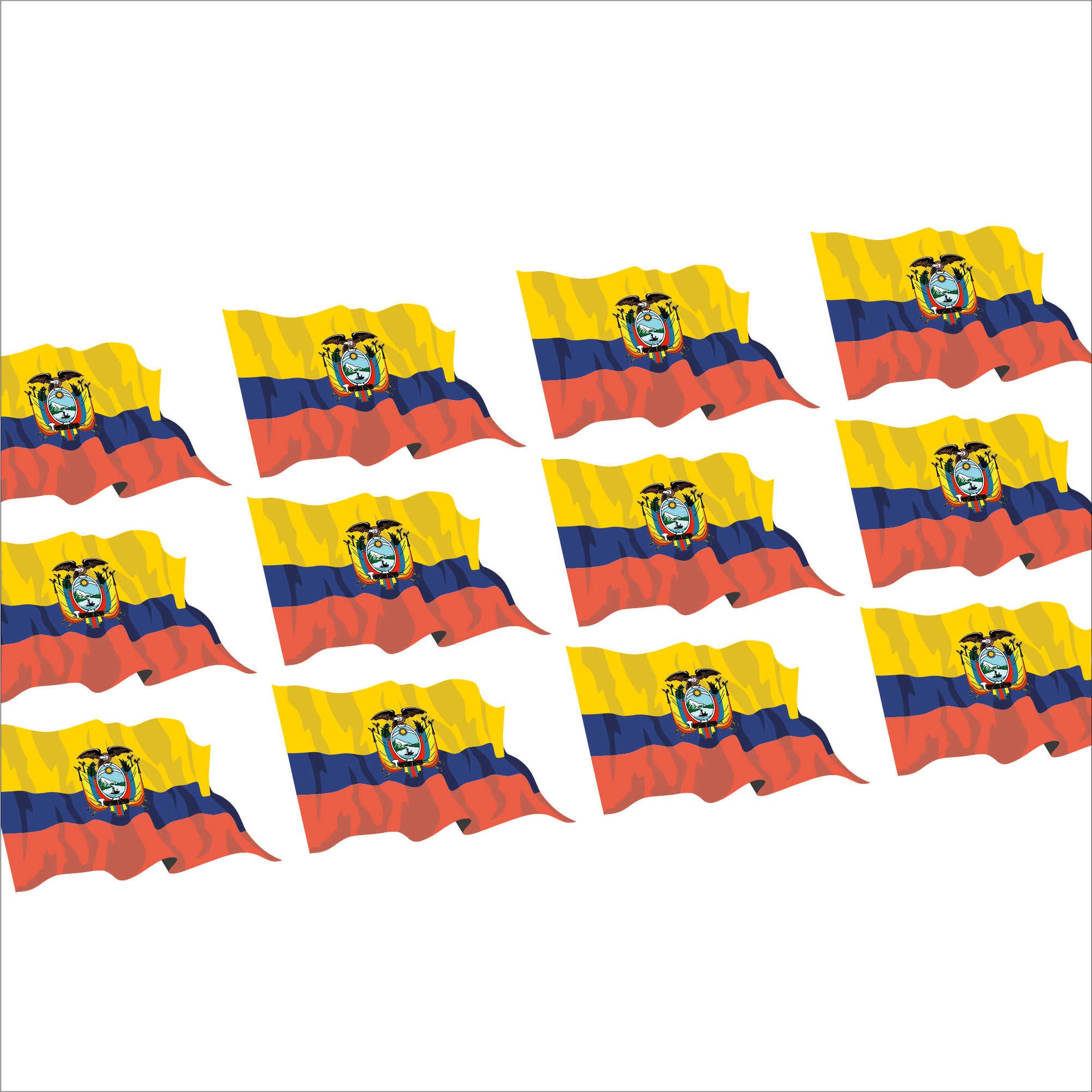 Sticker Bandiera Ecuador 12 Pezzi Vinile Autoadesivo JINTORA Adesivi ...
