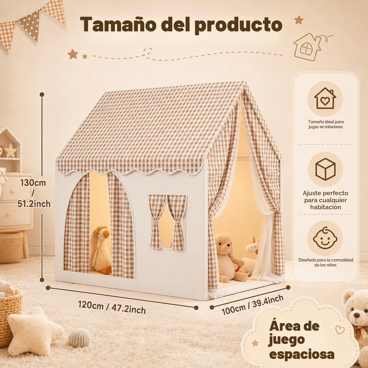 Tienda de Campaña Infantil, Tienda de Campaña de Princesa, Infantil Tela de Juegos, Tienda de Princesa Castillo, Casa de Juegos para Interiores y Exteriores, Tienda para Niños Niñas