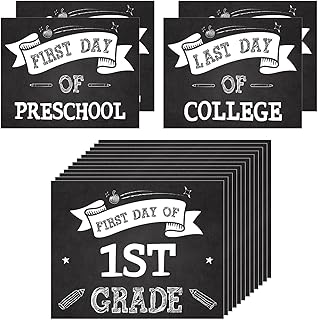 FLYAB 16PCS First and Last Day of School Signs Double-Side Back to School Sign First Day of School Sign for Preschool Kindergarten 1st-12th Grades to College