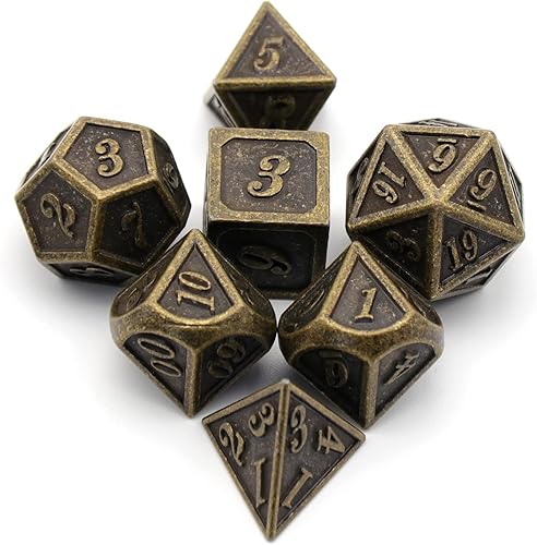 Miniatura 4 de HNCCESG - Juego de dados de metal, dados poliédricos D&D para mazmorras y dragones, dados DND para juegos de rol, MTG, juegos de mesa, Shadowrun