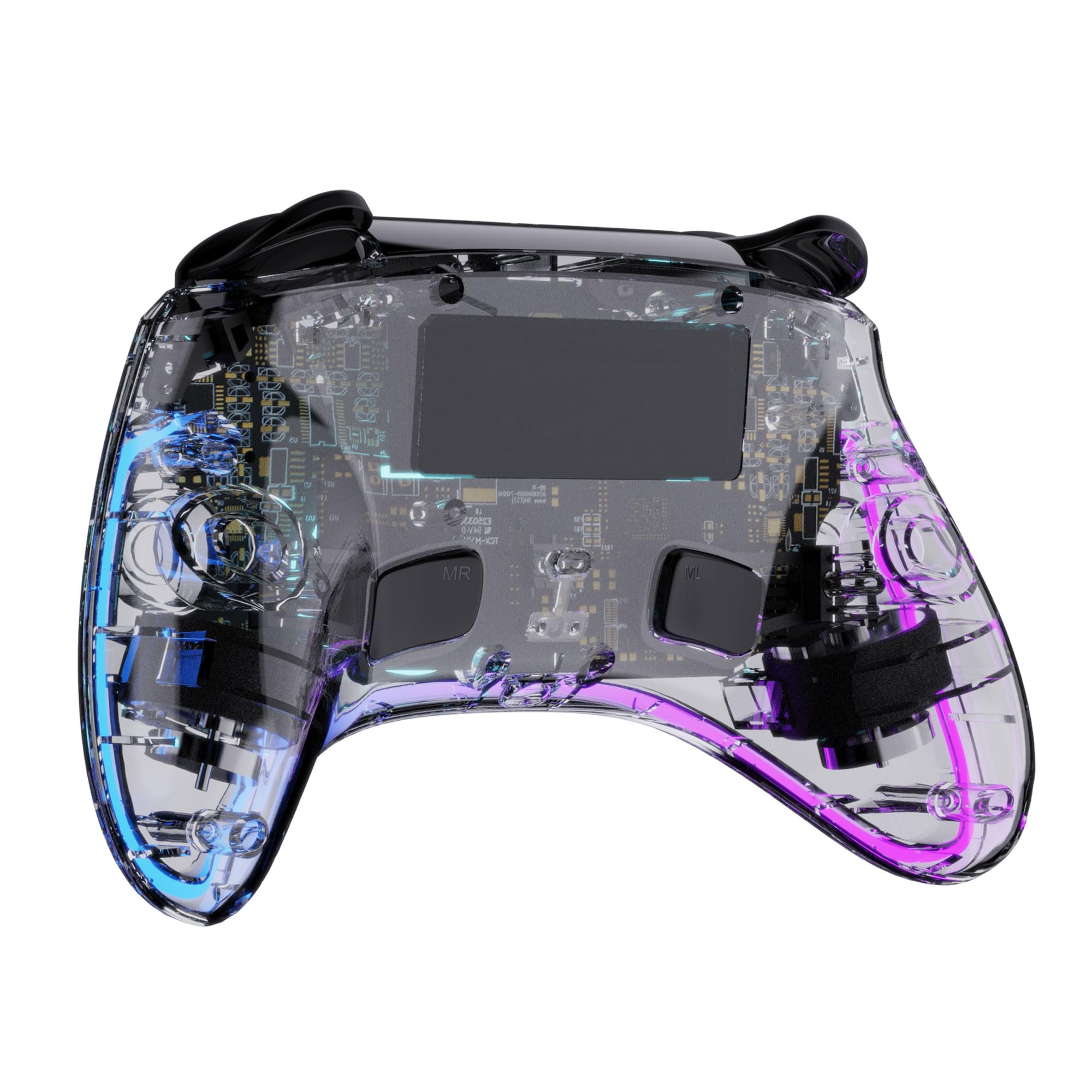 Freaks and Geeks Manette Switch/PC Sans Fil Polychroma à LED transparente