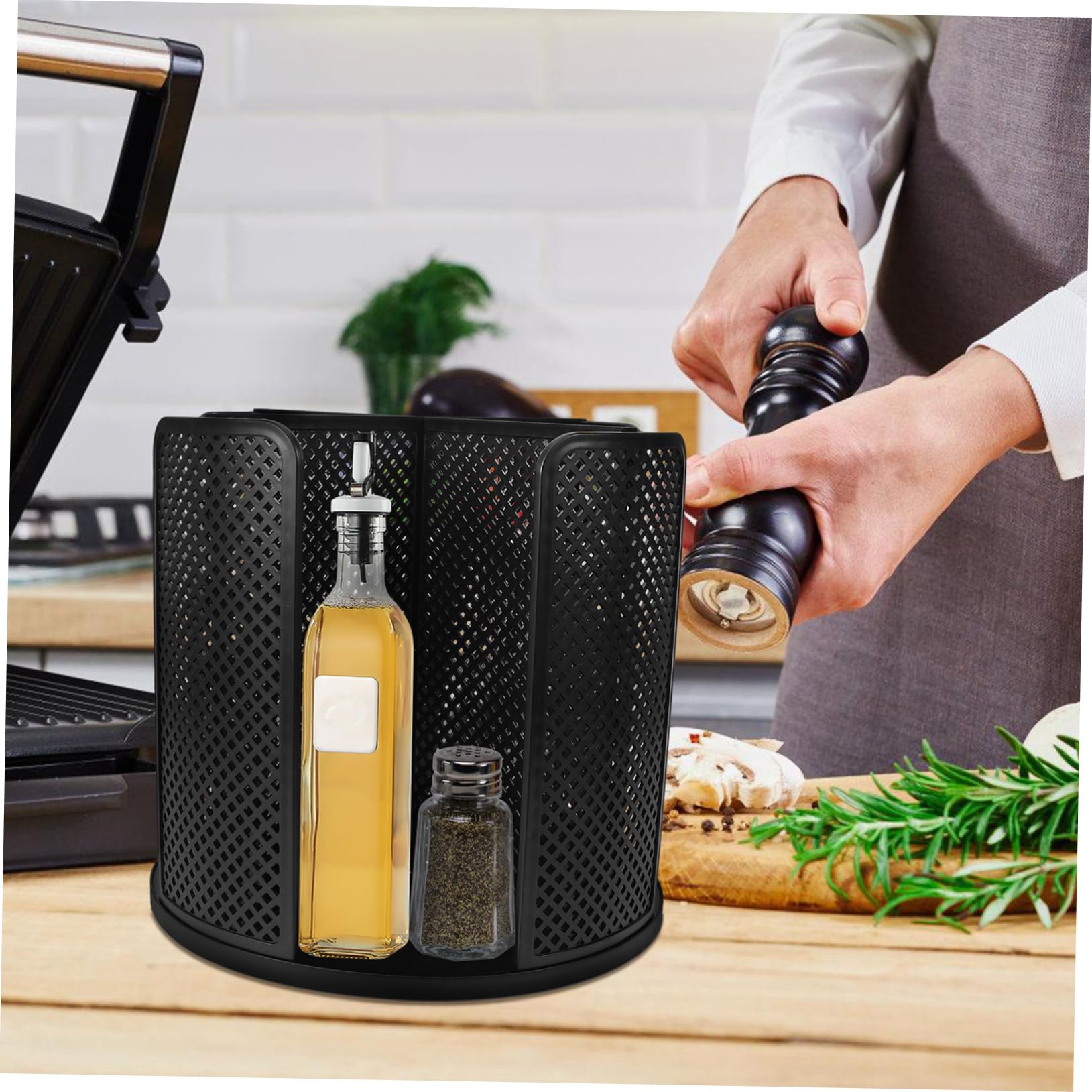 Organizador Giratorio para Especias, Almacenamiento de condimentos de Cocina para fácil Acceso en Espacios Estrechos, admite Varias Botellas y frascos de Especias.
