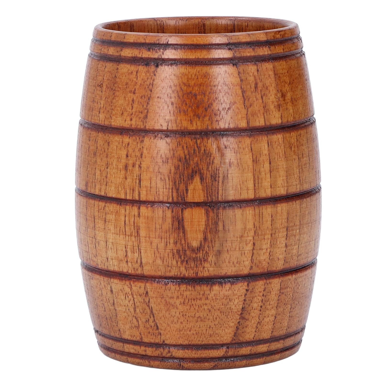 Taza de madera versátil de azufaifo con acabado artesanal de 210 ml estilo barril