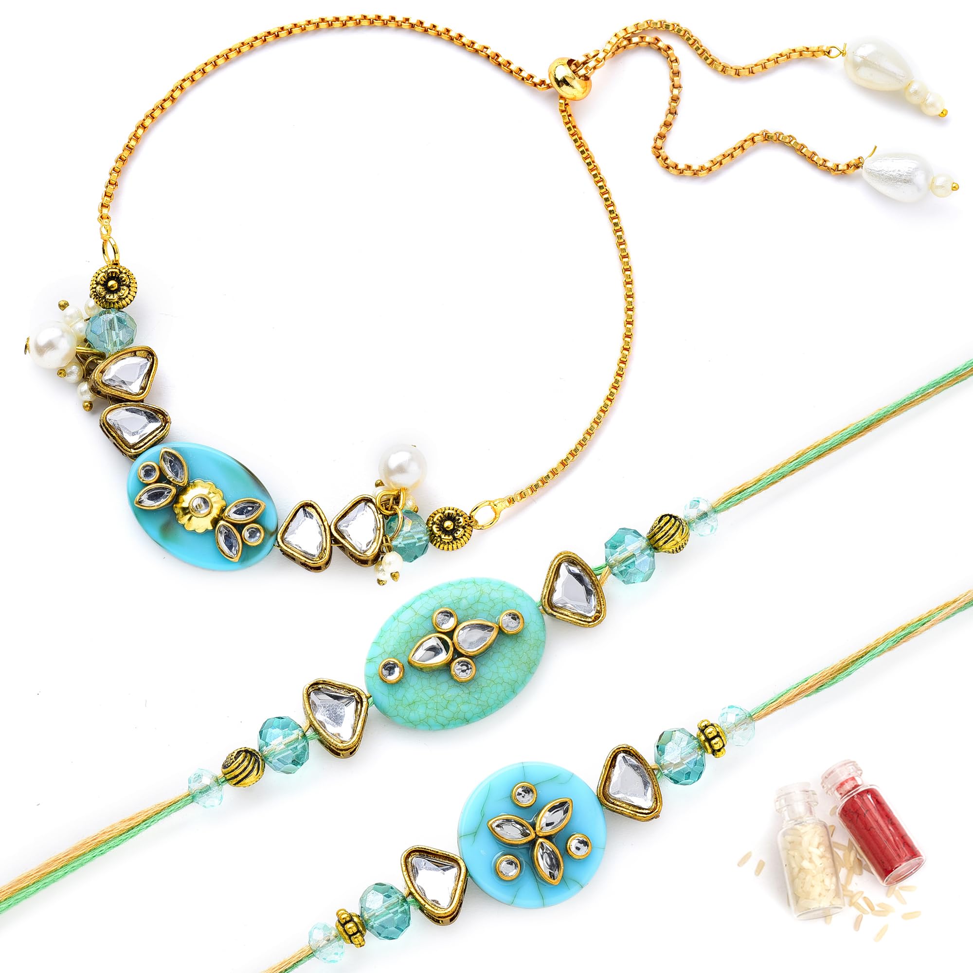 Bhaiya Bhabhi Rakhi Set with Kid Rakhi and Greeting Card-image-31