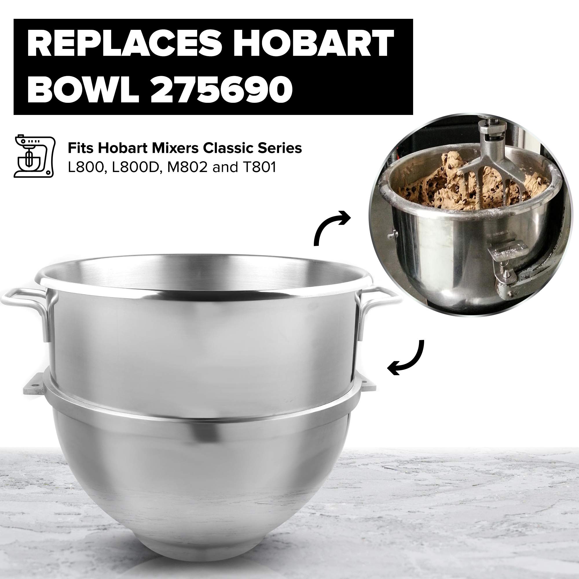 Amazon.com: Vollum 80-Quart Commercial Stainless Steel Mixing Bowl