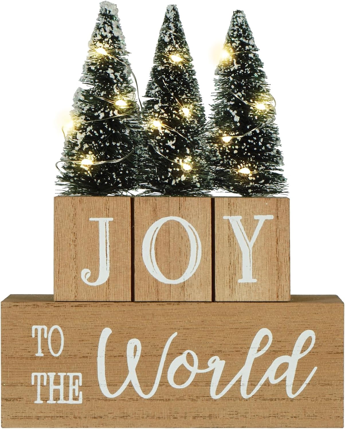 Christmas Tree Decorations for Home LED Lighted JOY to the World Decor with Time Farmhouse Winter Wooden Blok Vintage Rustic Sign for Table House Kitchen Holiday Xmas Christmas Tree Decorations for Home LED Lighted JOY to the World Decor with Time Farmhouse Winter Wooden Blok Vintage Rustic Sign for Table House Kitchen Holiday Xmas