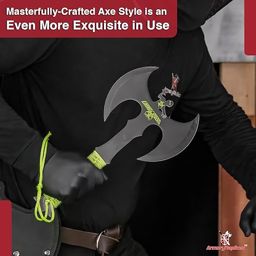 Vista 23 de Armory Replicas Zombie Slayer Hacha de doble cabeza de espiga completa