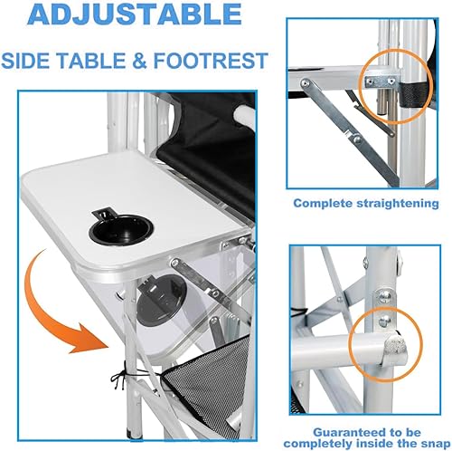 Miniatura 6 de Silla de maquillaje para artista de maquillaje de 41 pulgadas, silla alta de directores, silla portátil para artista de maquillaje, altura de barra,