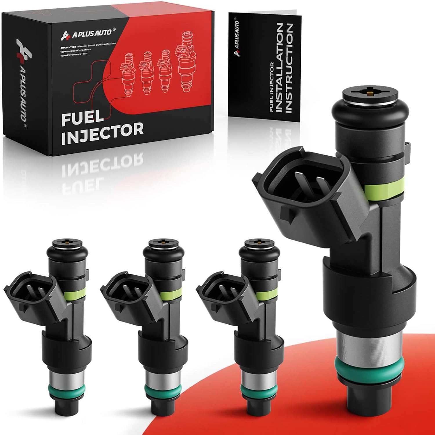 Fuel Injectors Set of 4, Compatible with Nissan Sentra 2007-2012, NV200 2013-2017-L4 2.0L, Nissan Versa 2007-2012, Cube 2009-2014 L4 1.8L, 18 Holes, Replace Part FBY2850 16600-EN200