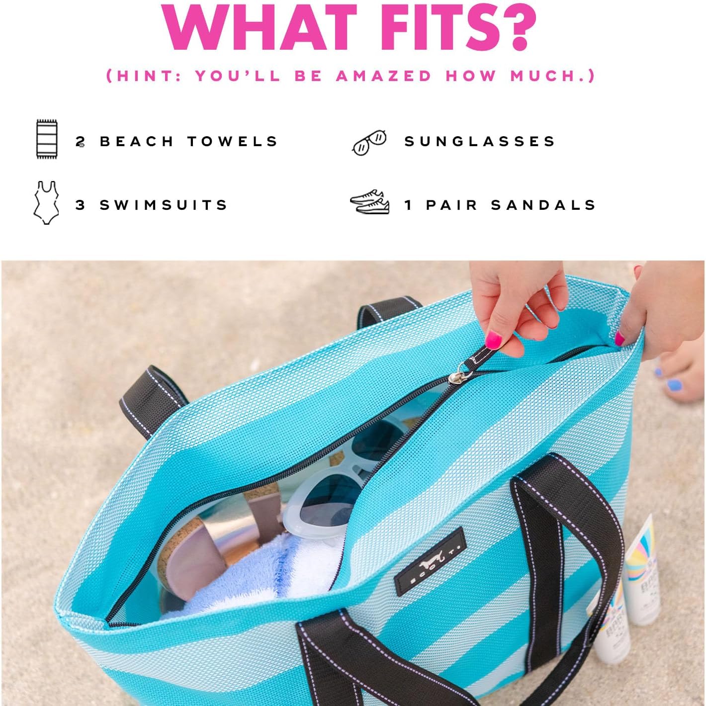 SCOUT Joyride - Large Sandproof Beach Bag For Women - Durable Mesh Woven Beach Tote, Pool Bag - Fabric Lets Sand Escape - Image 5