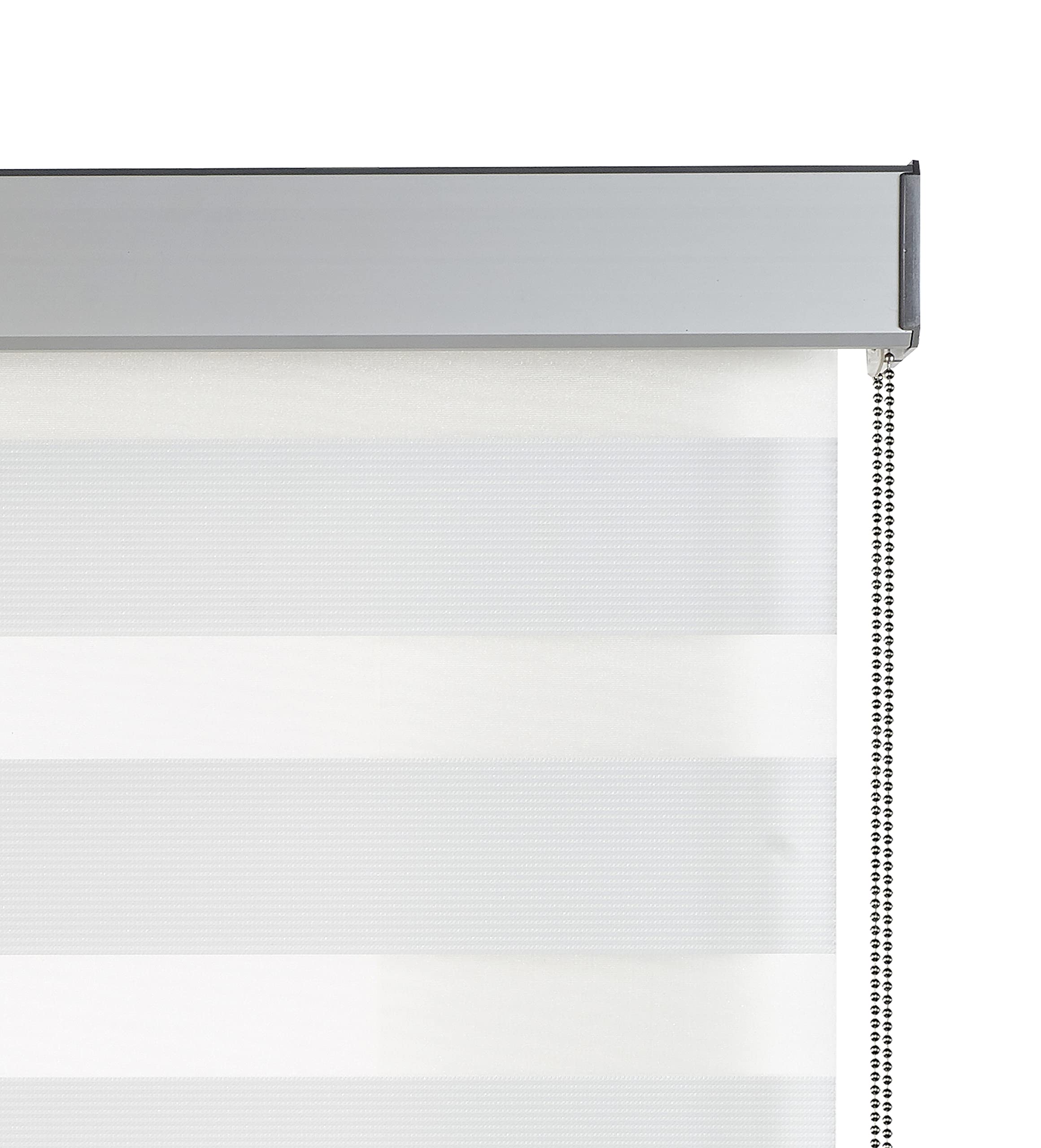Estores Basic - Tenda notte e giorno, avvolgibile notte e giorno, per finestre e porte, finiture in alluminio di massima qualità, bianco, 120 x 250 cm