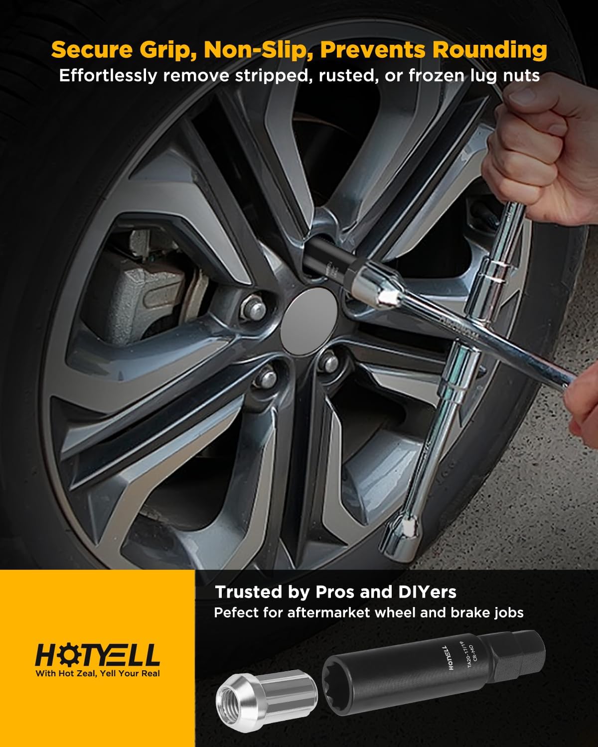 Spline Lug Nut Socket Set, 12-Piece Wheel Lock Removal Tool Kit, Universal 5/6/7/10/12 Spline Locking Lug Nut Master Keys, Cr-Mo Tire & Wheel Tools for Aftermarket Axle Nut