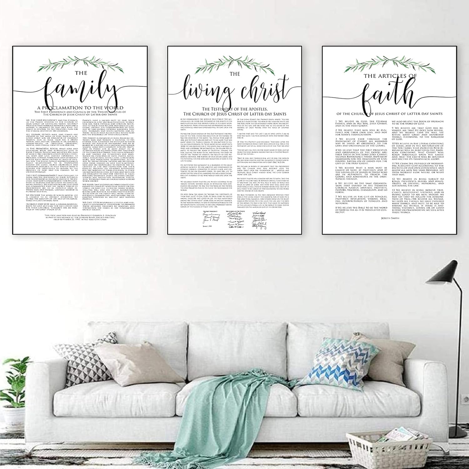 The Family Proclamation Prints Black and White Canvas Wall Art for Living Room Family Proclamation To The World Quotes Canvas Art Minimalist Quotes Poster for Home Decor 16x24inchx3pcs No Frame