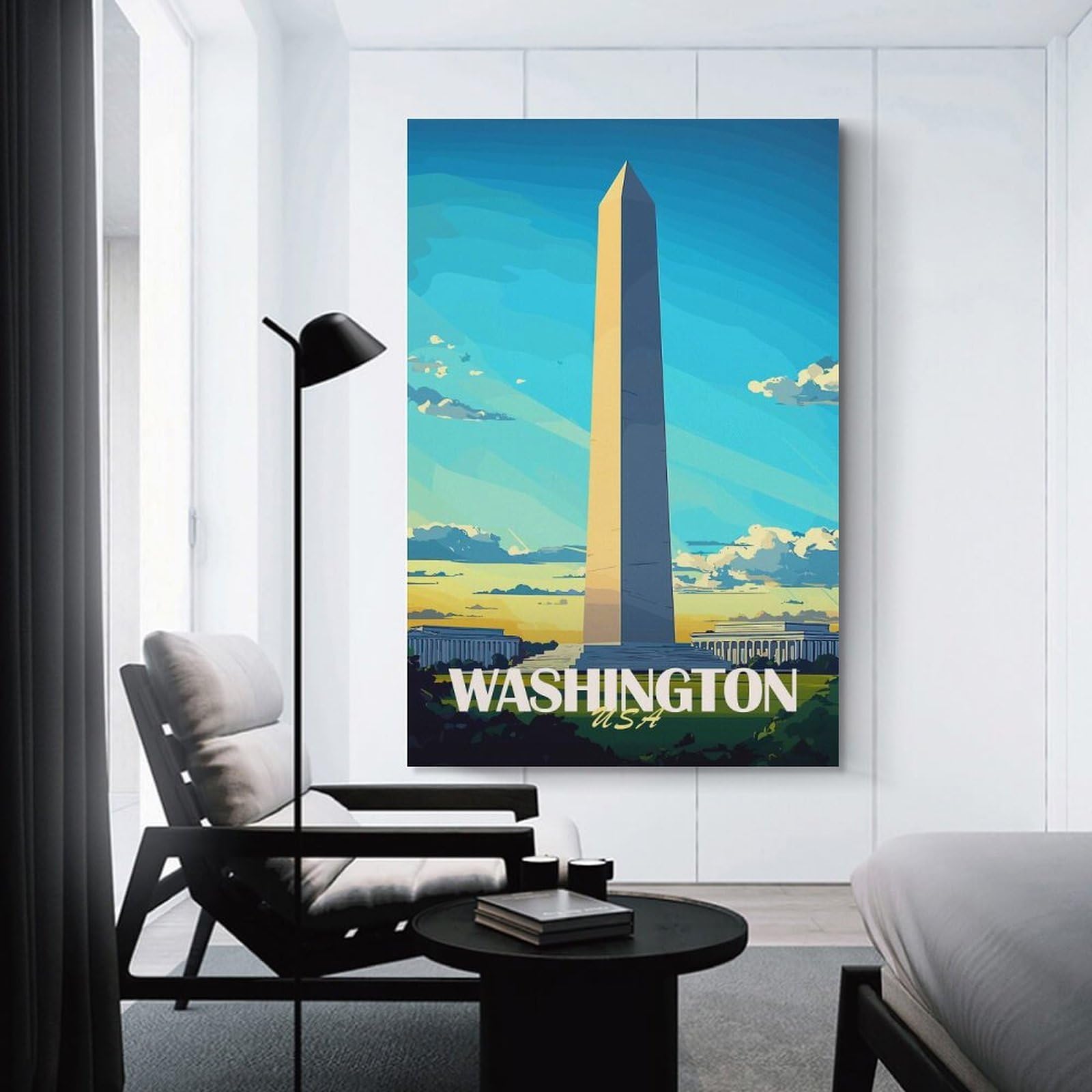 Junmoney Unframe-Style-14 Wall Decor Canvas Print Washington D.c. Monument, 24X36inch(60X90cm), For Sofa Walls, Lounge Or Home Corners, Modern Wall Decor For Cosy Interiors