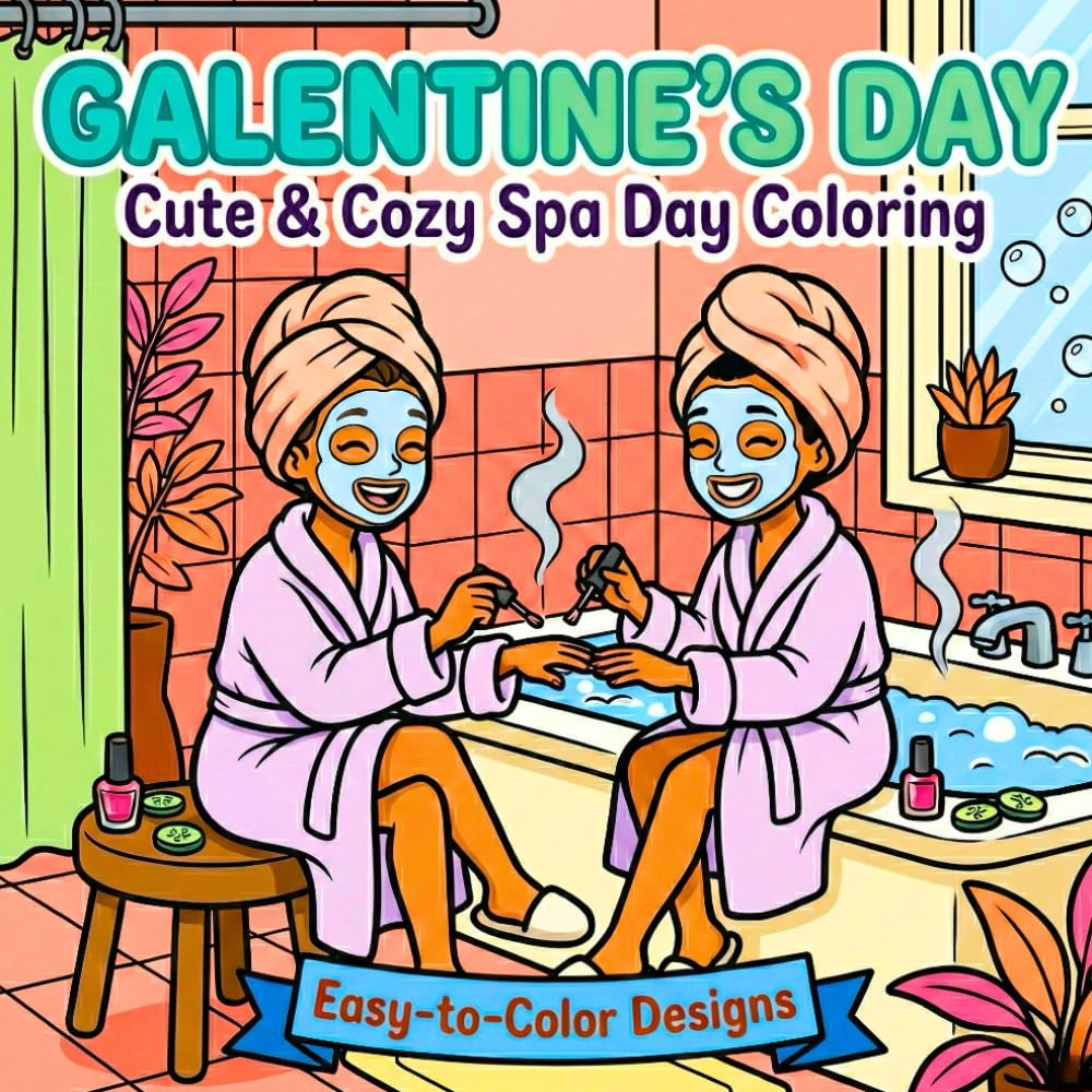 Galentine’s Day: Cute & Cozy Friendship Scenes Coloring Book for Adults & Teens Fun Outings, Warm Moments & Easy-to-Color Designs for Relaxation & Stress Relief